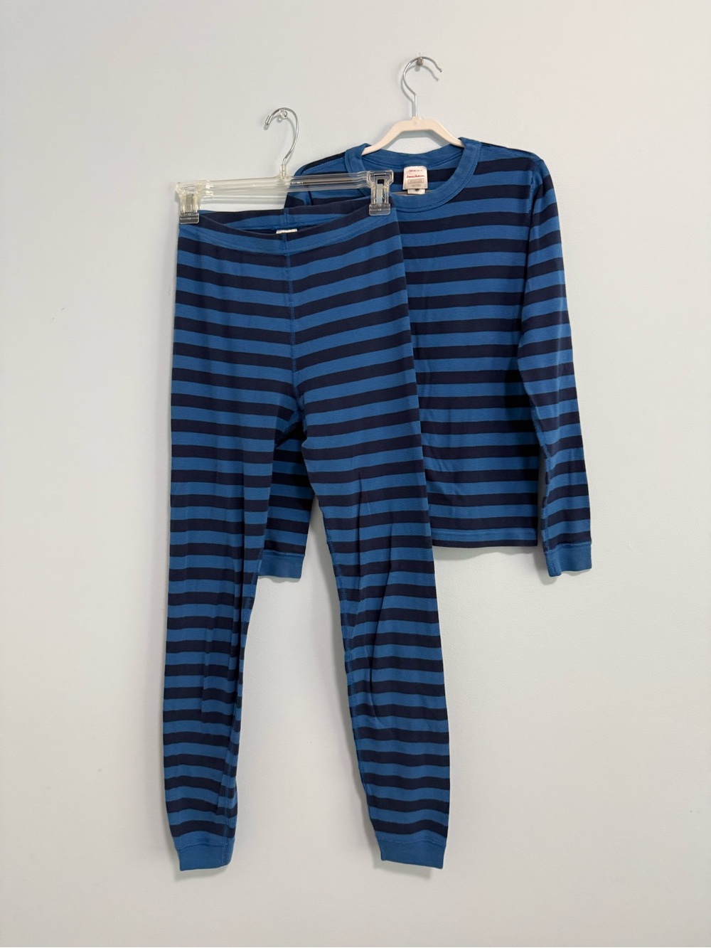 Hanna Andersson Kids Blue Navy Striped Pajama Set Size 14(160 cm) 100%Cotton